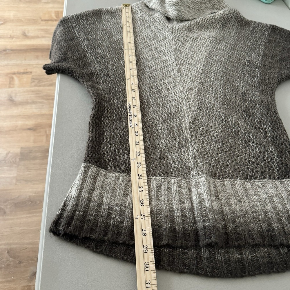 Fenn Wright Manson Women's Cowl‎ Turtleneck Tunic Sweater M Taupe Short Sleeve - Picture 10 of 11
